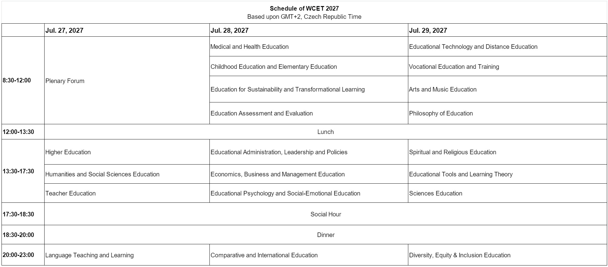 schedule